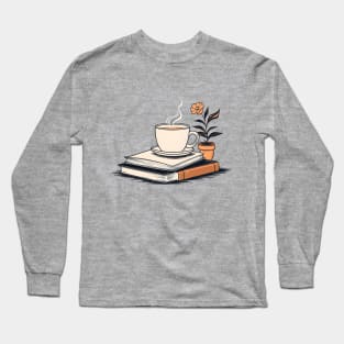 Coffee Flower And Books Long Sleeve T-Shirt